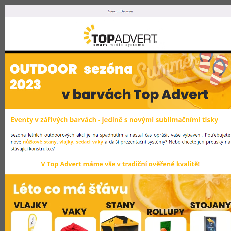 Top Advert - OUTDOOR 2023 - prezentace v zářivých barvách
