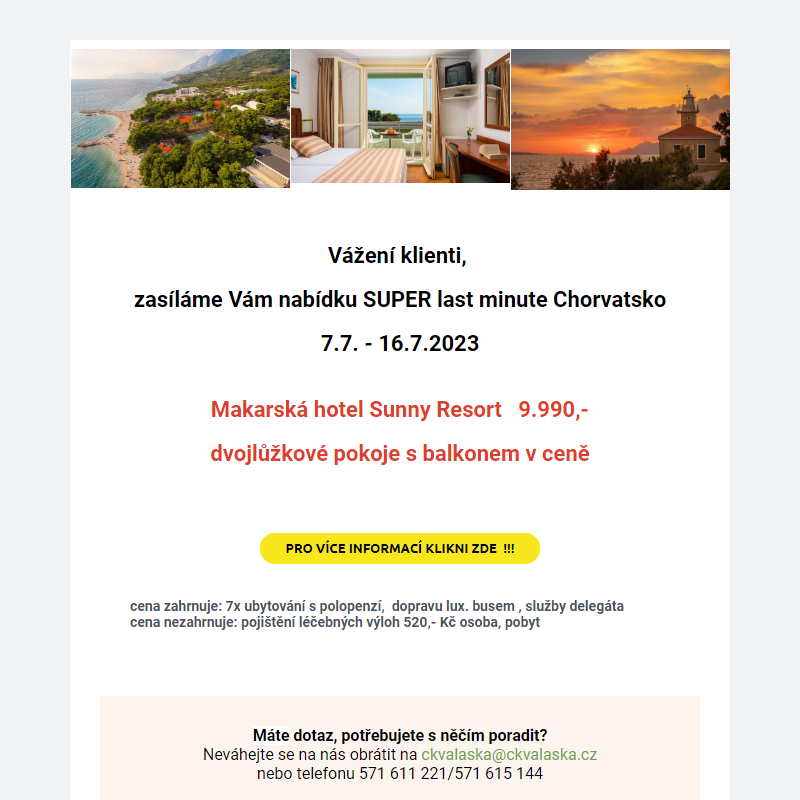 Super lastminute Makarská hotel Sunny Resort