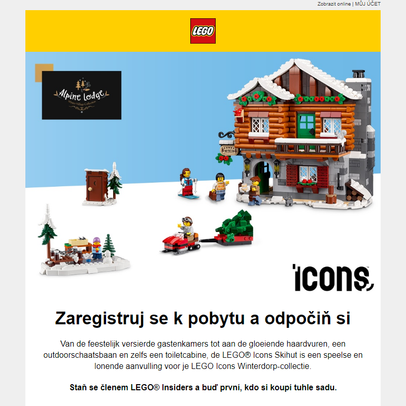 Nová sada LEGO® Icons Chata v Alpách
