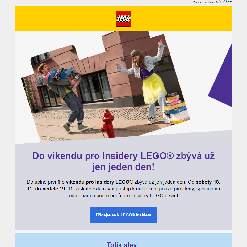 Víkend pro Insidery LEGO® začíná zítra