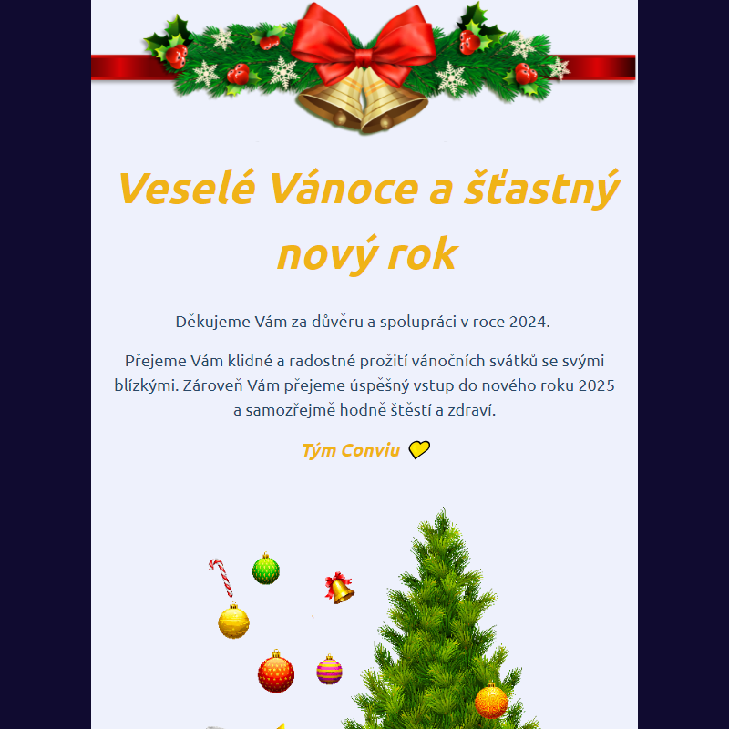 Přejeme Vám krásné Vánoce a šťastný nový rok