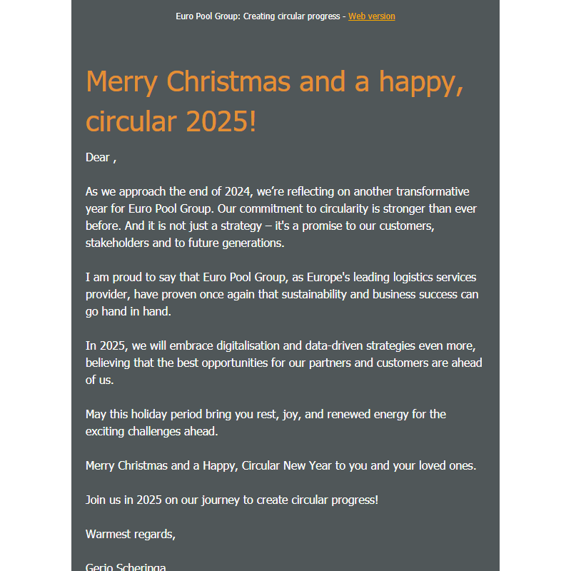 Merry Christmas and a Happy, Circular 2025 from Euro Pool Group