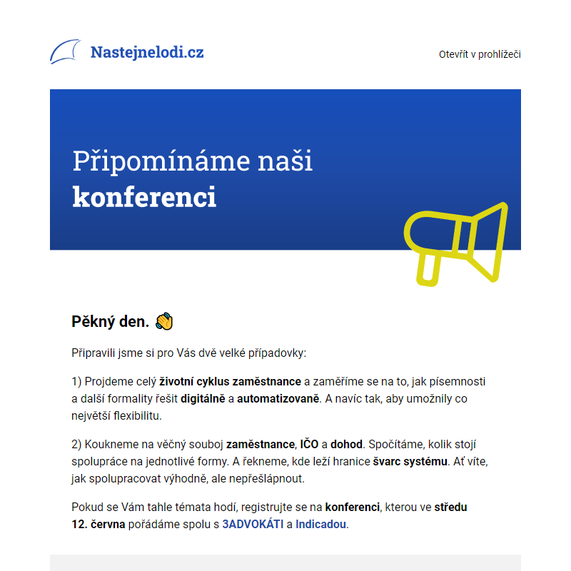 _ Připomínáme naši konferenci: Finanční, právní a HR hacky