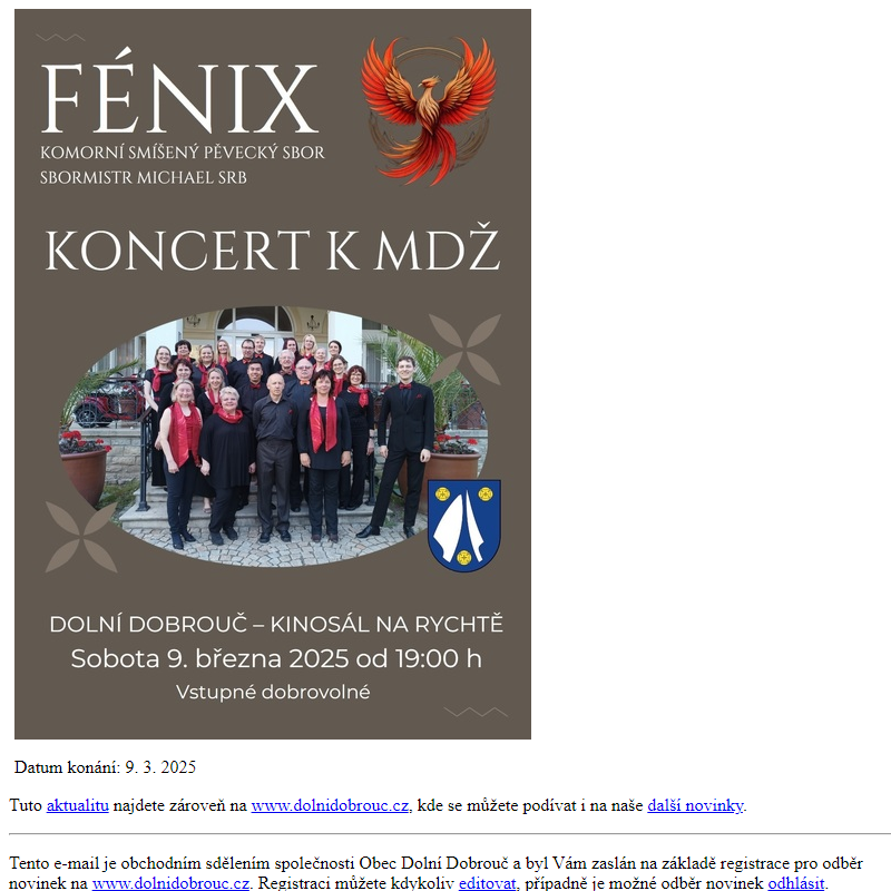 Koncert k MDŽ - Komorní smíšený pěvecký sbor FÉNIX