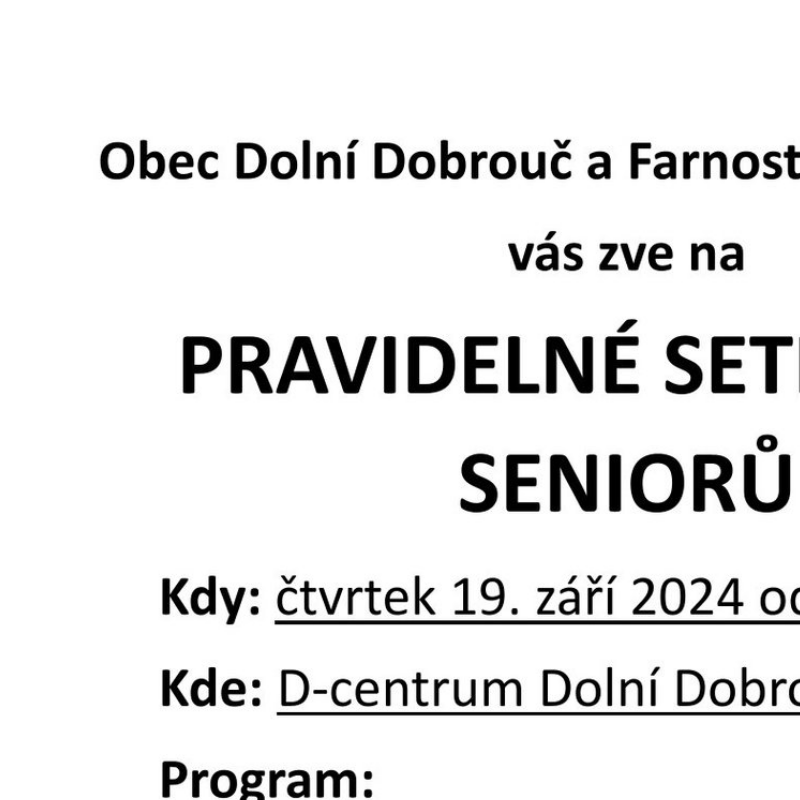 Pravidelné setkávání seniorů 19. 9. 2024