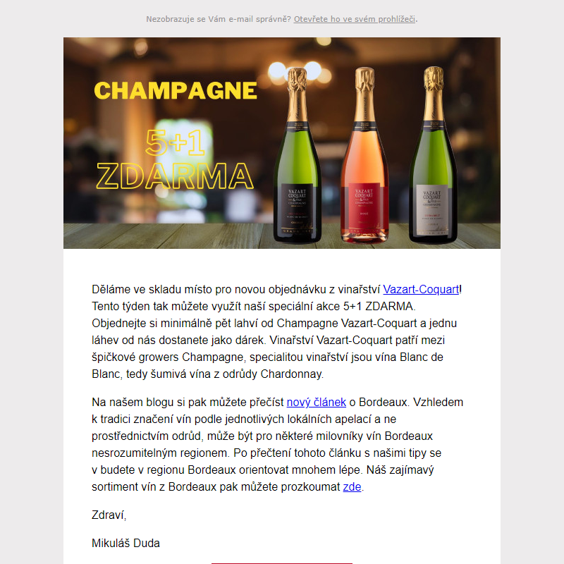 _ Champagne 5+1 ZDARMA: Omezený počet lahví