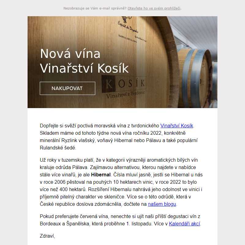 Nová vína z oblíbeného Vinařství Kosík _Blog: Porazí Hibernal Pálavu?