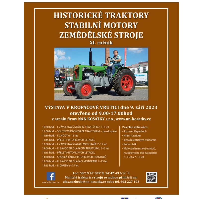 Historické traktory v Kropáčově Vrutici