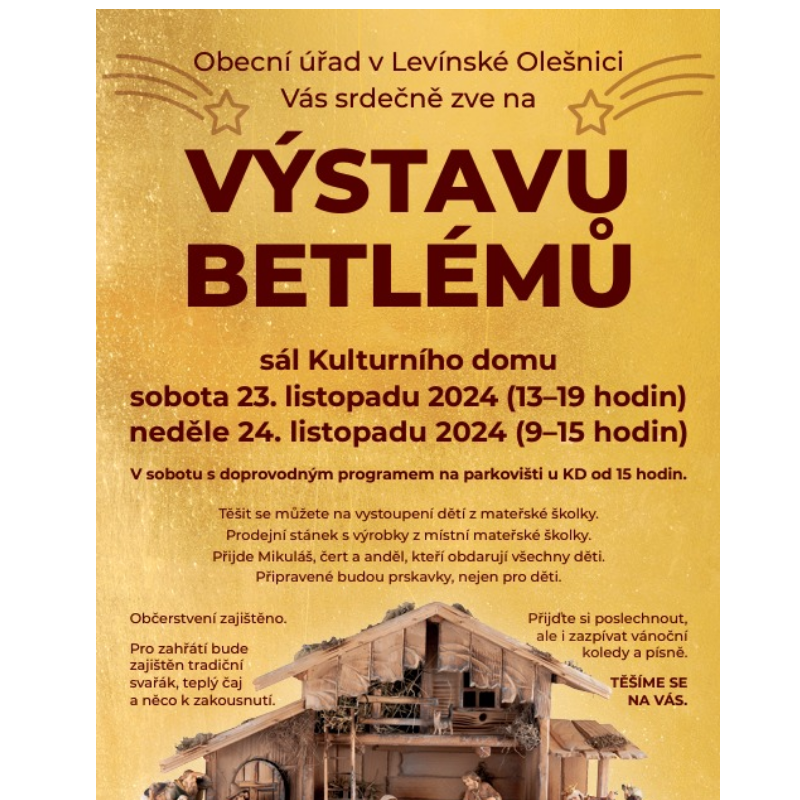 Výstava betlémů v Levínské Olešnici