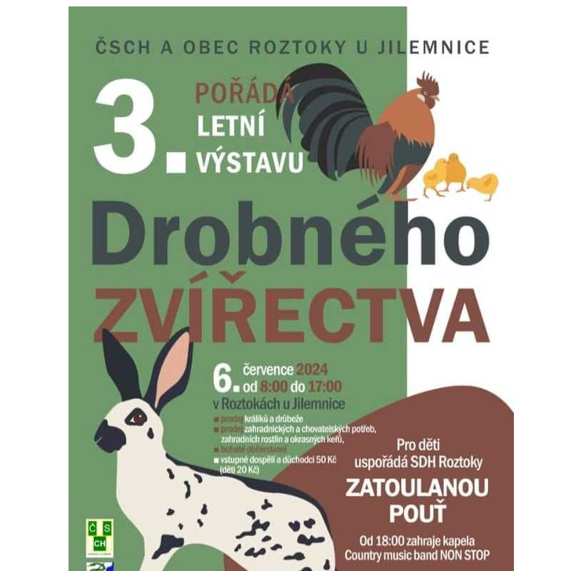 Letní výstava drobného zvířectva v Roztokách u Jilemnice