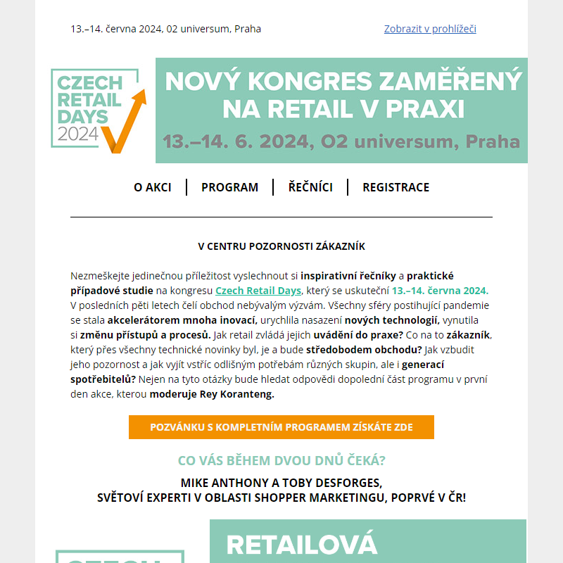 Nenechte si ujít nový kongres zaměřený na retail v praxi