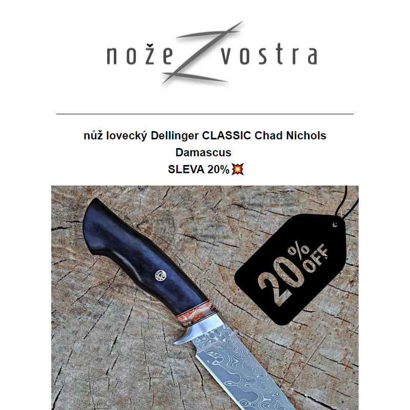 Lovecký nůž Dellinger Classic Chad Nichols Damascus se slevou 20%_