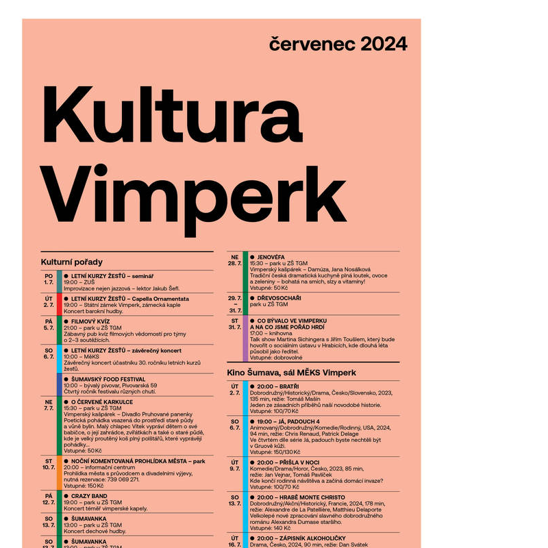 Kultura Vimperk - červenec 2024