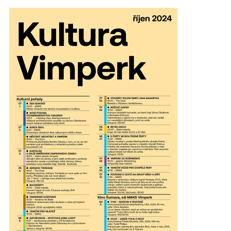 Kultura Vimperk - říjen 2024