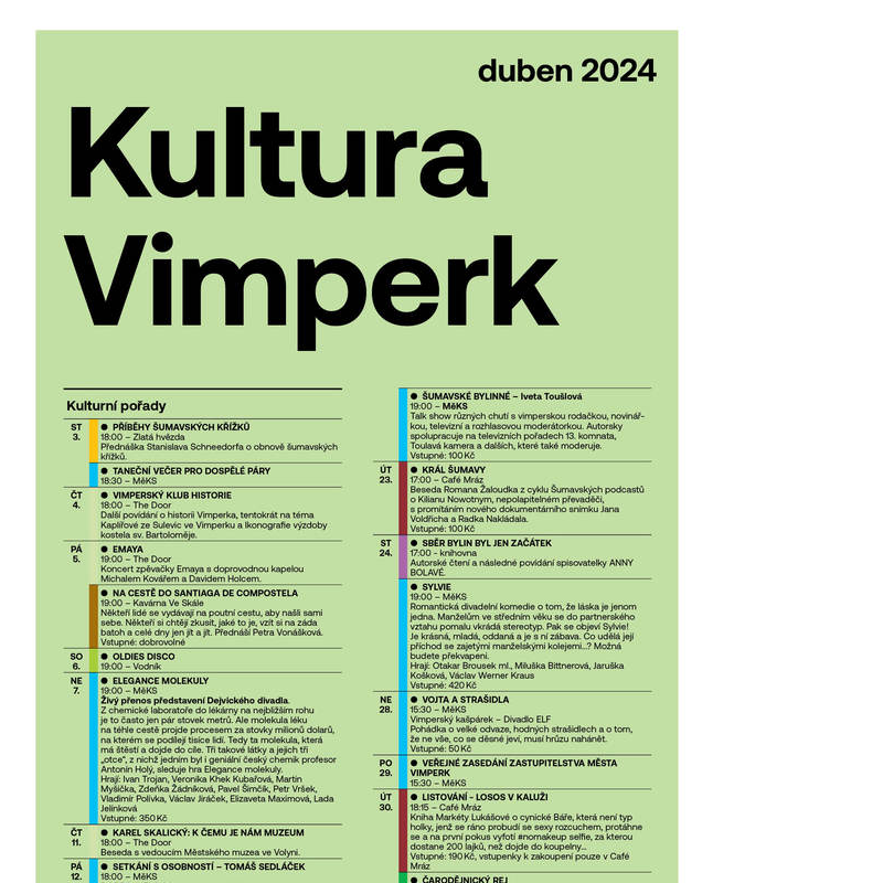 Kultura Vimperk - duben 2024