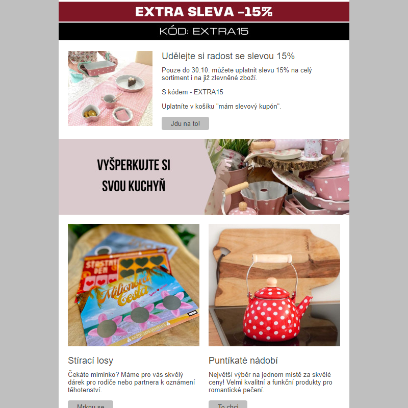 EXTRA SLEVA -15% s kódem EXTRA15