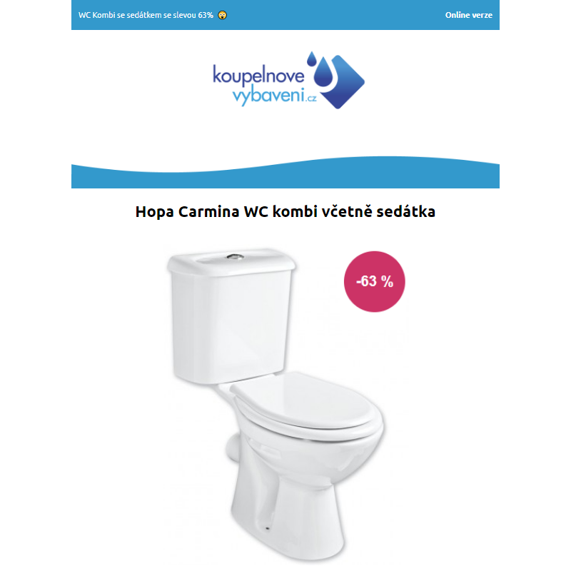 WC Kombi se sedátkem se slevou 63%