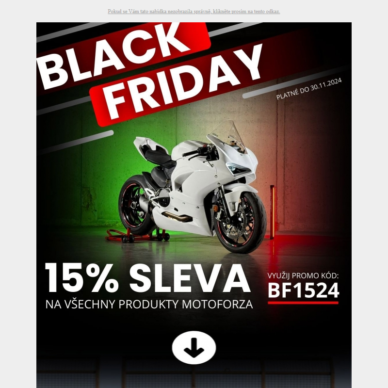 Získej 15% slevu na Motoforza produkty – Black Friday je tady!