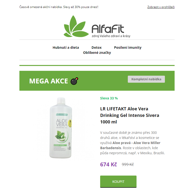 [MEGA AKCE] LR Sivera Aloe vera gel _