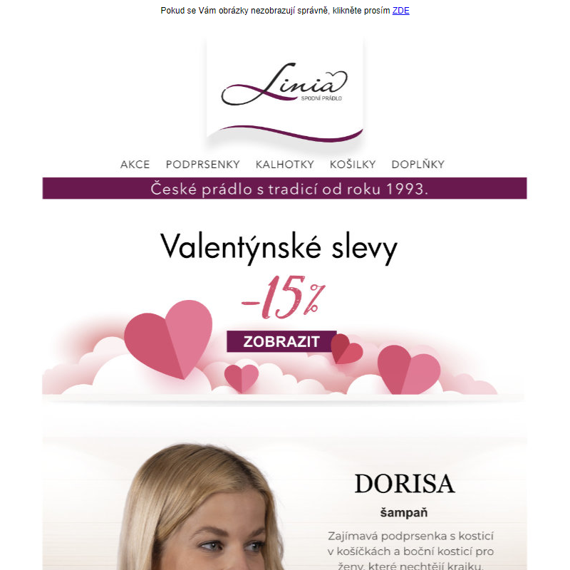 Valentýnské slevy až 15% - Linia.cz