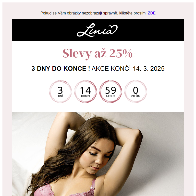 3 Dny do konce ! Slevy až 25%  - Linia.cz