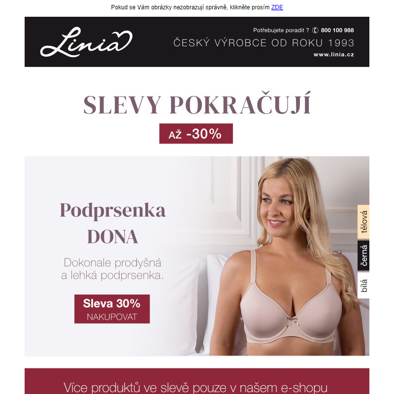 Slevy pokračují - až 30% - Linia.cz