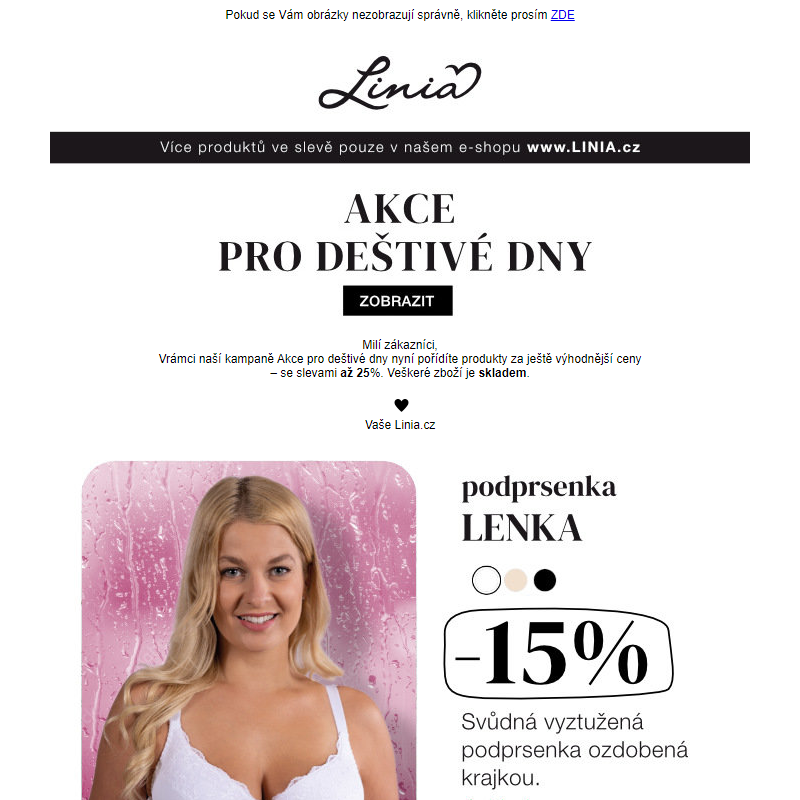 Akce pro deštivé dny - Linia.cz