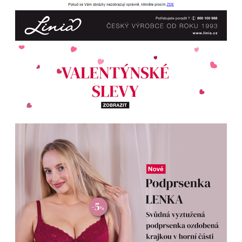 Valentýnské slevy - Linia.cz