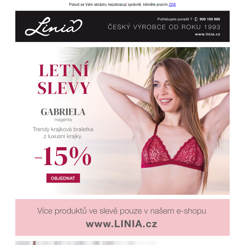 Letní slevy až 25% - Linia.cz