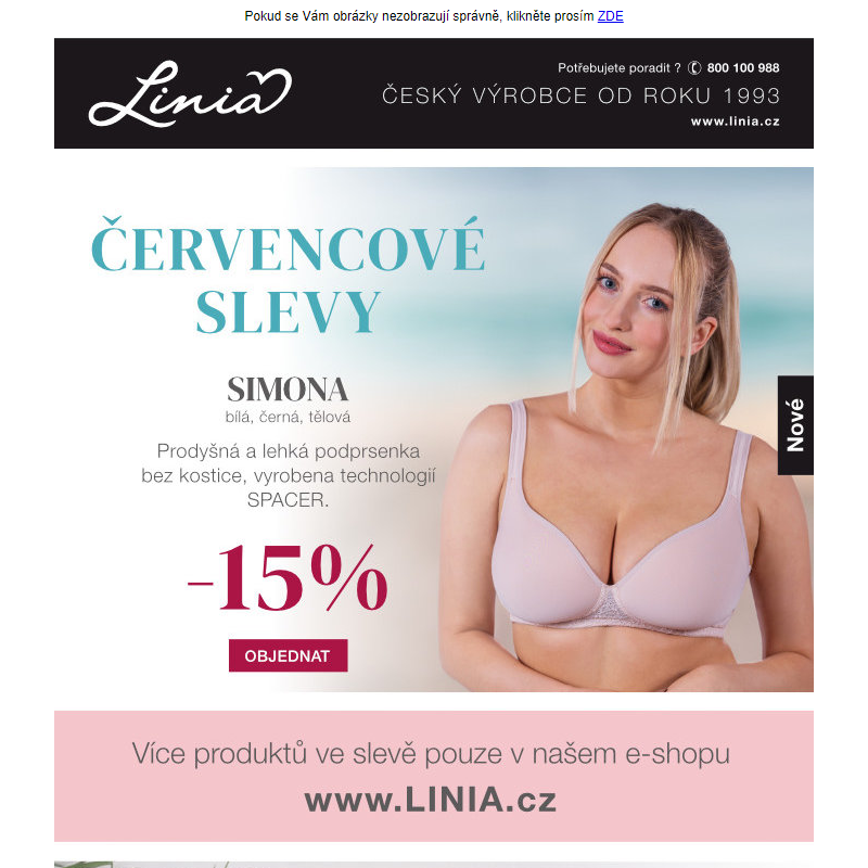 Červencové slevy až 25% - Linia.cz