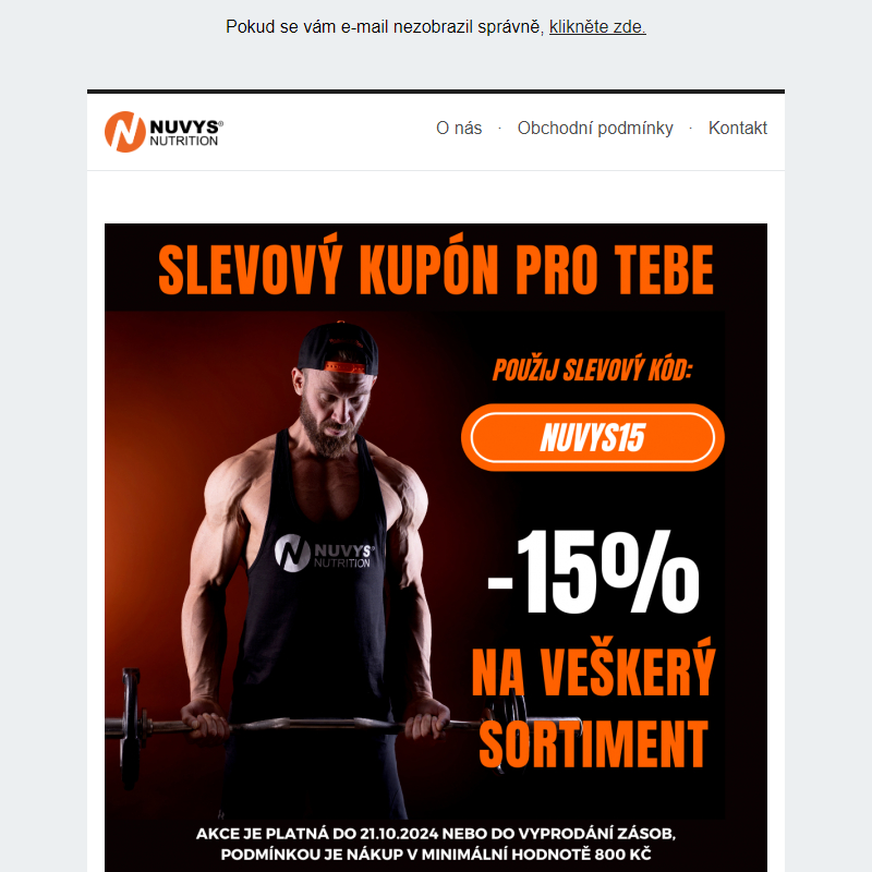 SLEVA -15%  | KUPÓN PRO TEBE