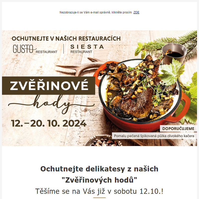 ZVĚŘINOVÉ HODY 12. - 20.10.2024