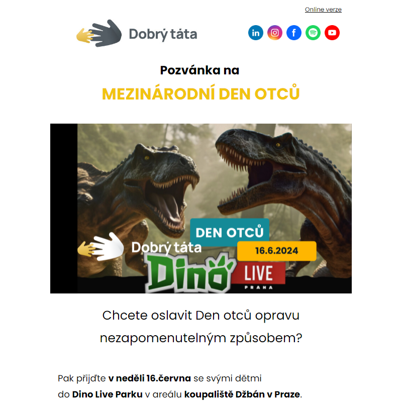 Mezinárodní den otců s Dobrým tátou v Dino Live parku