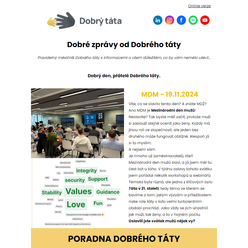 Dobré zprávy od Dobrého táty - listopad 2024