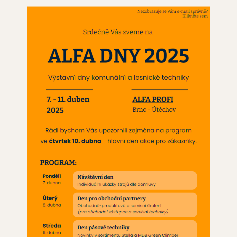 Zveme Vás na ALFA DNY 2025