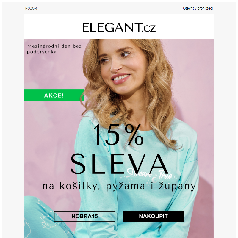 15% sleva na košilky, pyžama a župany se blíží ke konci! _