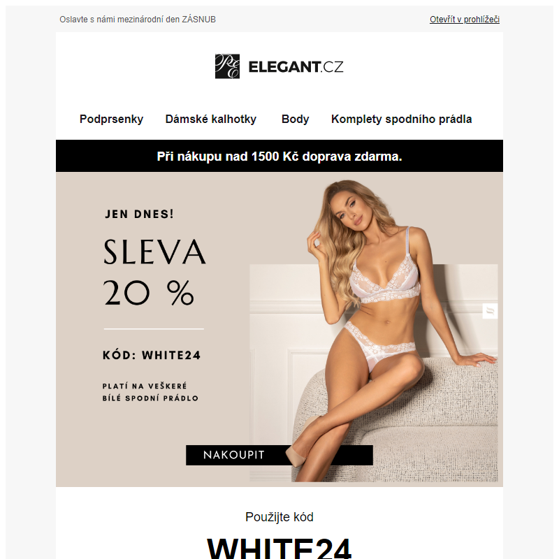 _SLEVA 20 % s kódem: WHITE24 na bílé dámské spodní prádlo__