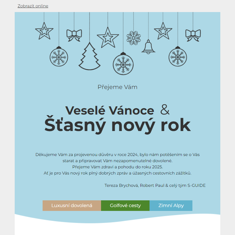 Veselé Vánoce a štastný nový rok!