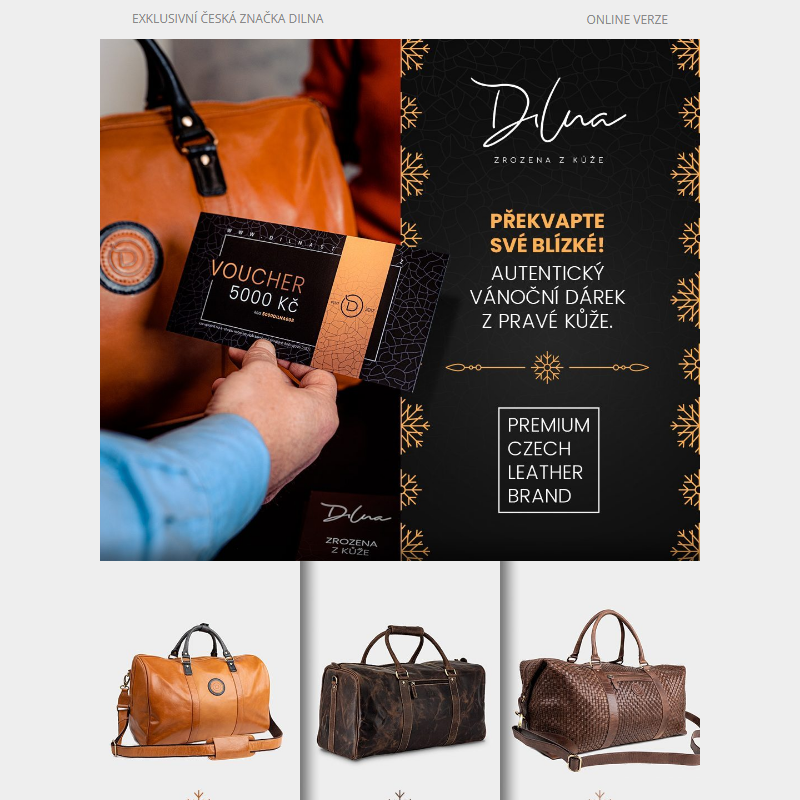 Originální a autentický vánoční dárek z pravé kůže. Dilna - Premium Czech Leather Brand