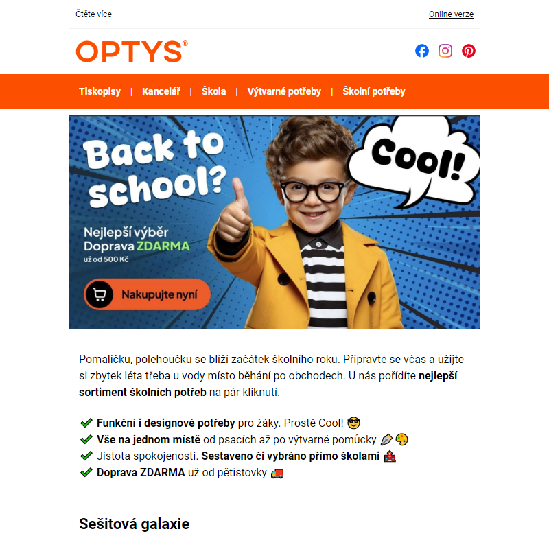 BACK TO SCHOOL? COOL! _ Doprava zdarma od 500 Kč a top školní potřeby _