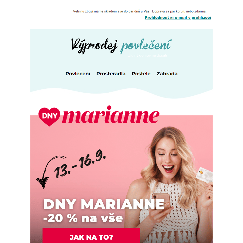 -20 % na úplně vše ve Dnech Marianne! __