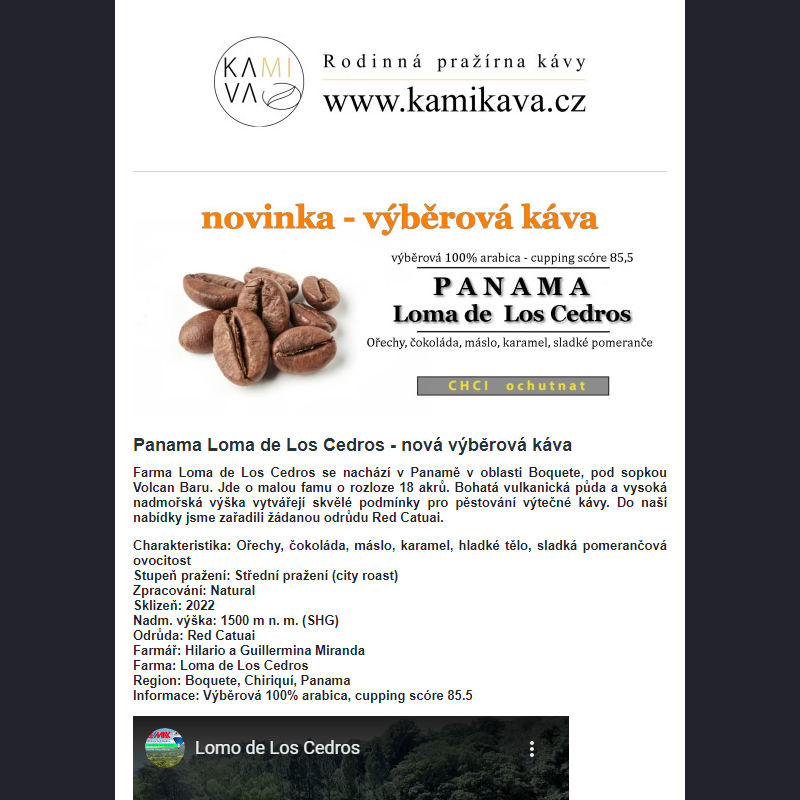 Kamikava - novinky v pražírně