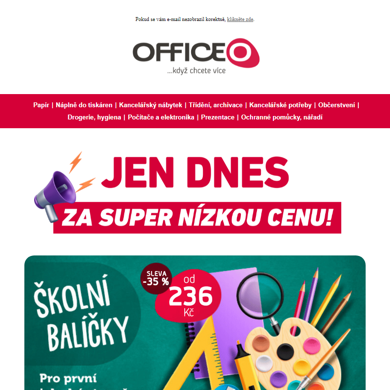 __ JEN DNES školní balíčky se 35% slevou od 236 Kč