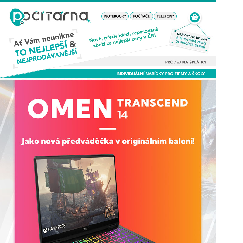 Hráči pozor! Notebook HP Omen Transcend za TOP cenu __