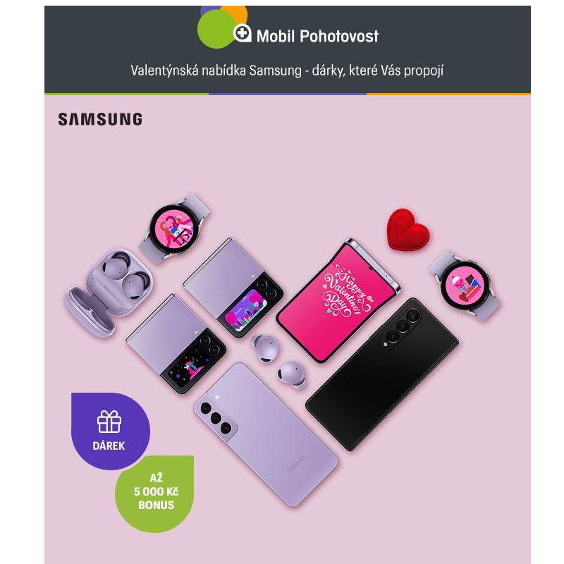 Valentýnská nabídka Samsung - dárky, které vás propojí!