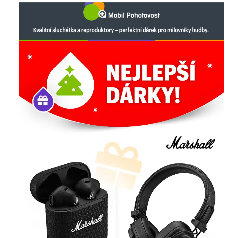 Kvalitní sluchátka a reproduktory - perfektní dárek pro milovníky hudby.