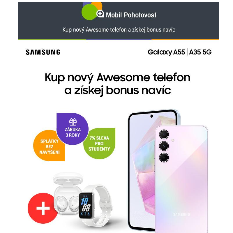 Kup nový Samsung Awesome telefon a získej bonusy a dárky navíc