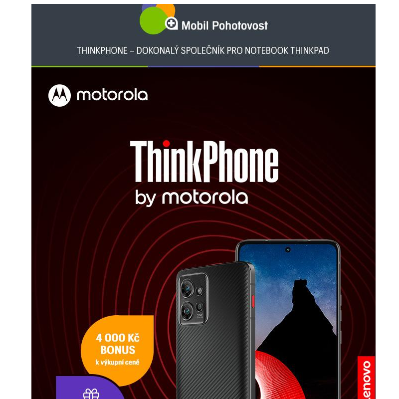 ThinkPhone - dokonalý společník pro notebook ThinkPad s 4 000 Kč bonusem