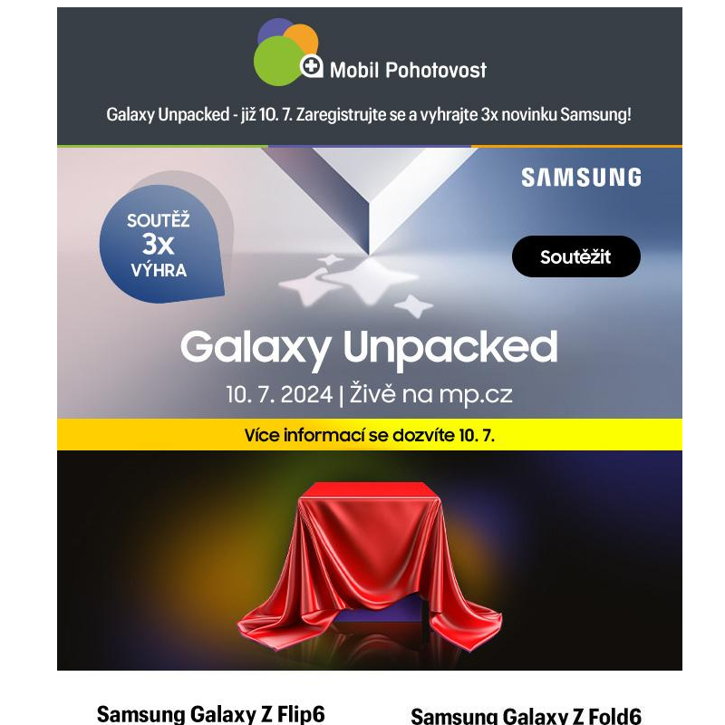 Galaxy Unpacked - již 10.7. Zaregistrujte se a vyhrajte 3x novinku Samsung!