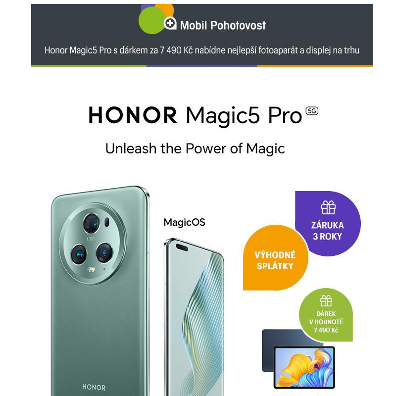 Honor Magic5 Pro s dárkem za 7 490 Kč nabídne nejlepší fotoaparát a displej na trhu